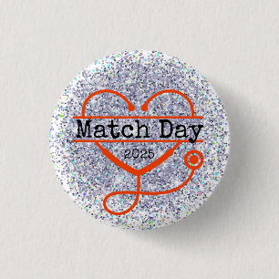 Badge Rond 2,50 Cm Match Jour 2025 Parties scintillant Stethoscope
