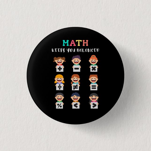 Badge Rond 2,50 Cm Math keeps you balanced (Devant)