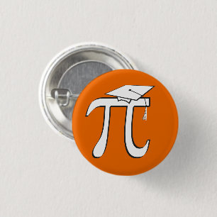 Badge Rond 2,50 Cm Math Pi Graduate © - Orange et Blanc