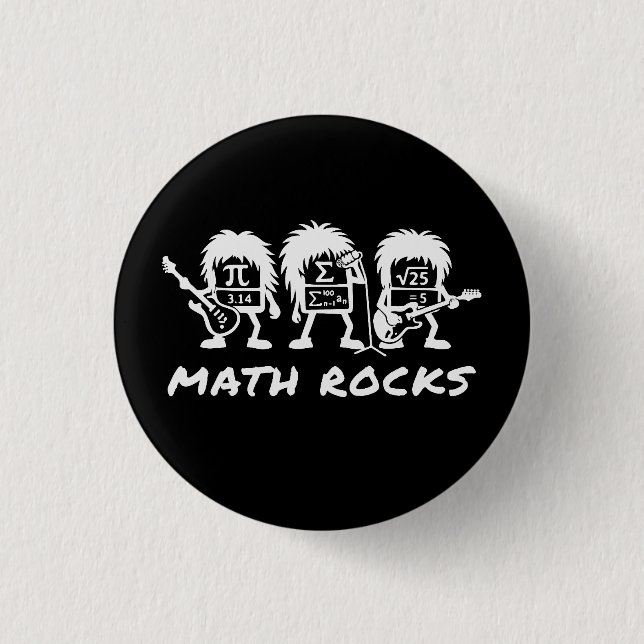 Badge Rond 2,50 Cm Math Rocks Academic Rock Band Humor (Devant)