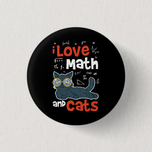 Badge Rond 2,50 Cm Maths et chats