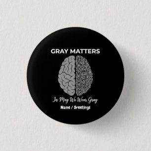 Badge Rond 2,50 Cm Matière Grise En Mai Nous Portons du Gris pour la