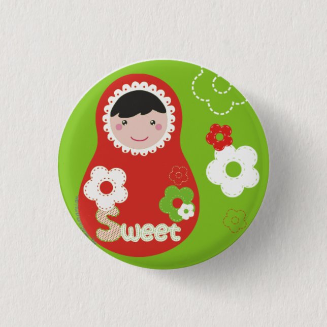 Badge Rond 2,50 Cm Matrioska Sweet Plaque (Devant)