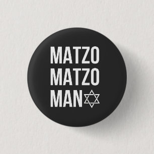 Badge Rond 2,50 Cm Matzo Matzo Man Jewish Hanoukka