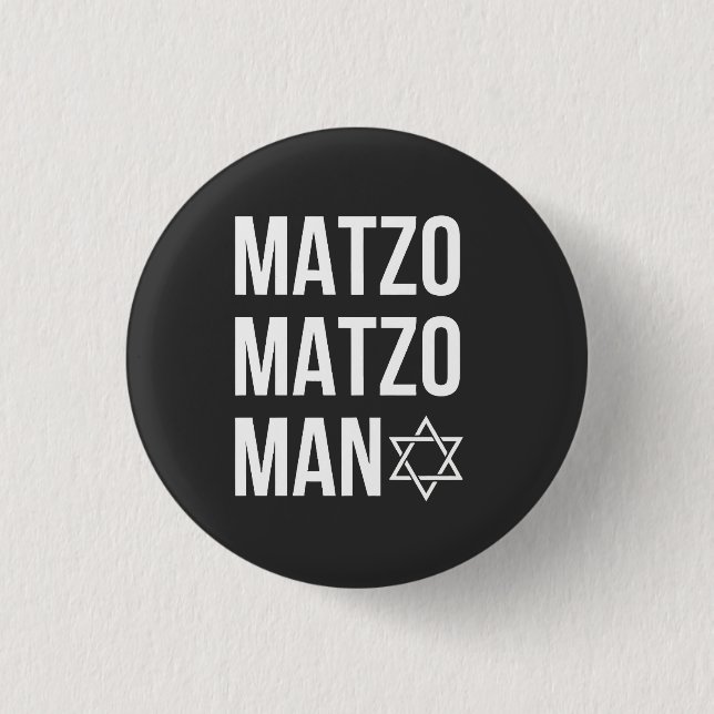 Badge Rond 2,50 Cm Matzo Matzo Man Jewish Hanoukka (Devant)