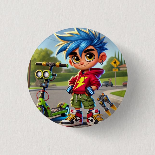 Badge Rond 2,50 Cm Max Rockett (Devant)