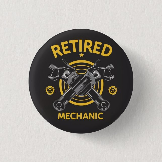 Badge Rond 2,50 Cm Mécanique à la retraite (Devant)
