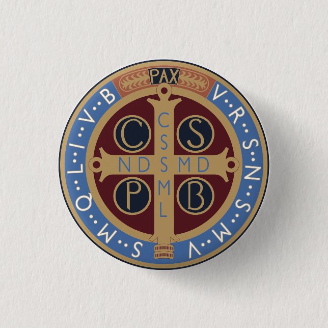 Badge Rond 2,50 Cm Médaille de saint Benoît (Devant)