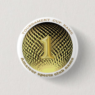 Badge Rond 2,50 Cm Médaille d'or, 1ère place gagnante Sticker