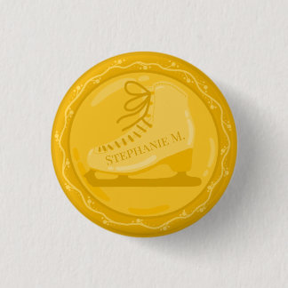 Badge Rond 2,50 Cm Médaillon Golden Ice Patinage
