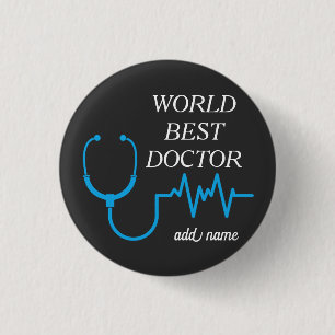 Badge Rond 2,50 Cm Médecin Stéthoscope Praticien Hôpital Médecine