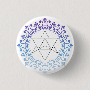 Badge Rond 2,50 Cm Méditation spirituelle Mandala Merkaba Yoga