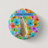 Meerkat Et Flore Multicolore Design Anniversaire