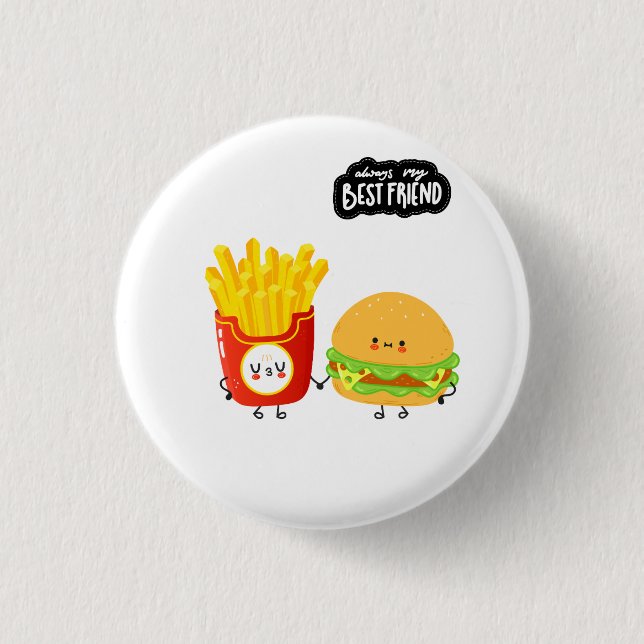 Badge Rond 2,50 Cm Meilleur Ami Nourriture Mignonne (Devant)
