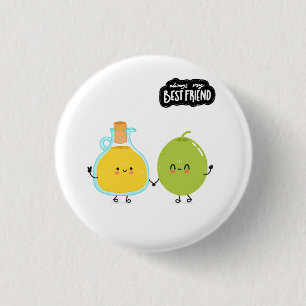 Badge Rond 2,50 Cm Meilleur Ami Nourriture Mignonne