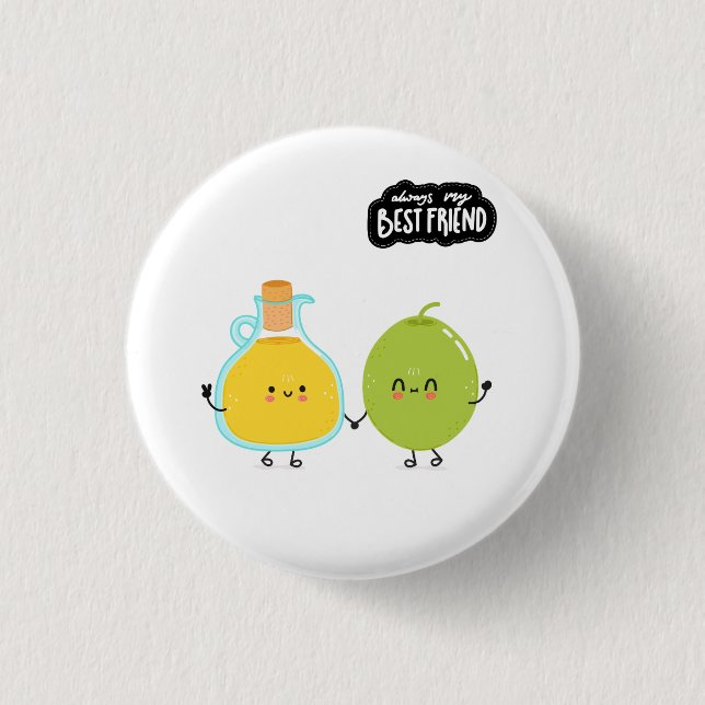 Badge Rond 2,50 Cm Meilleur Ami Nourriture Mignonne (Devant)
