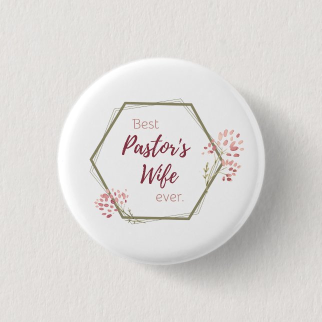 Badge Rond 2,50 Cm Meilleur cadeau inspirant de la femme du pasteur (Devant)
