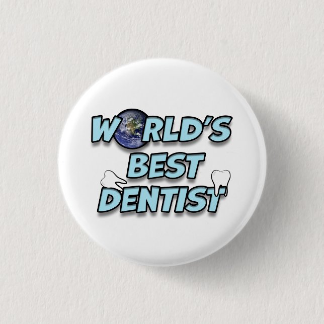 Badge Rond 2,50 Cm Meilleur dentiste du monde (Devant)