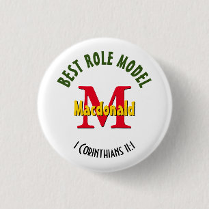 Badge Rond 2,50 Cm MEILLEUR MODÈLE DE RÔLE Personnalisé Maman Papa Pr
