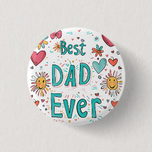 Badge Rond 2,50 Cm Meilleur papa jamais   Père De L'Année