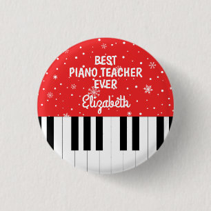 Badge Rond 2,50 Cm Meilleur professeur de piano jamais Piano Key Roug