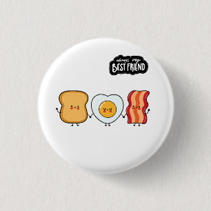 Badge Rond 2,50 Cm Meilleur Trio d'Amis - Bacon Œufs & Toast