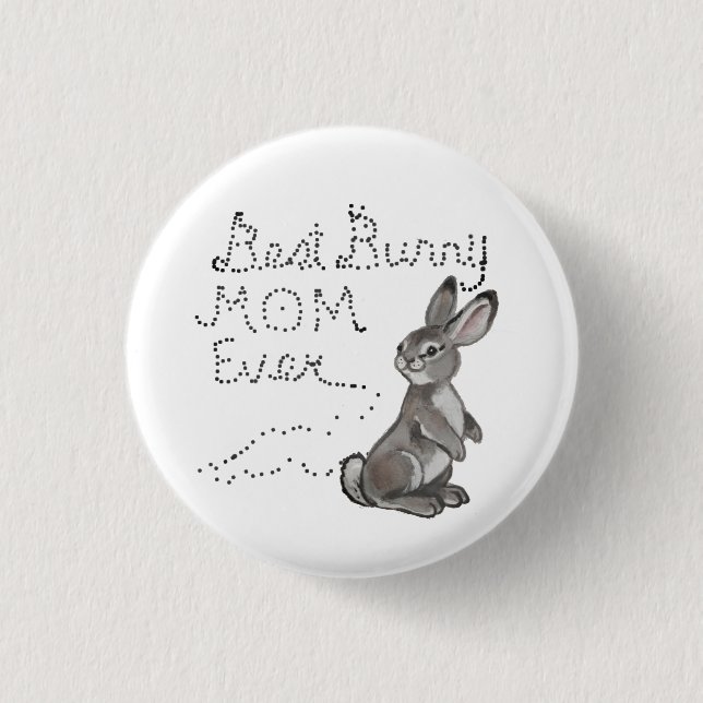 Badge Rond 2,50 Cm Meilleure maman lapin toujours mignonne lapin Text (Devant)