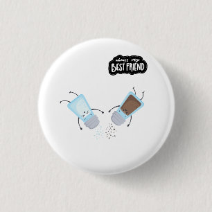 Badge Rond 2,50 Cm Meilleurs amis sel et poivre mignons