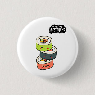 Badge Rond 2,50 Cm Meilleurs amis Sushi