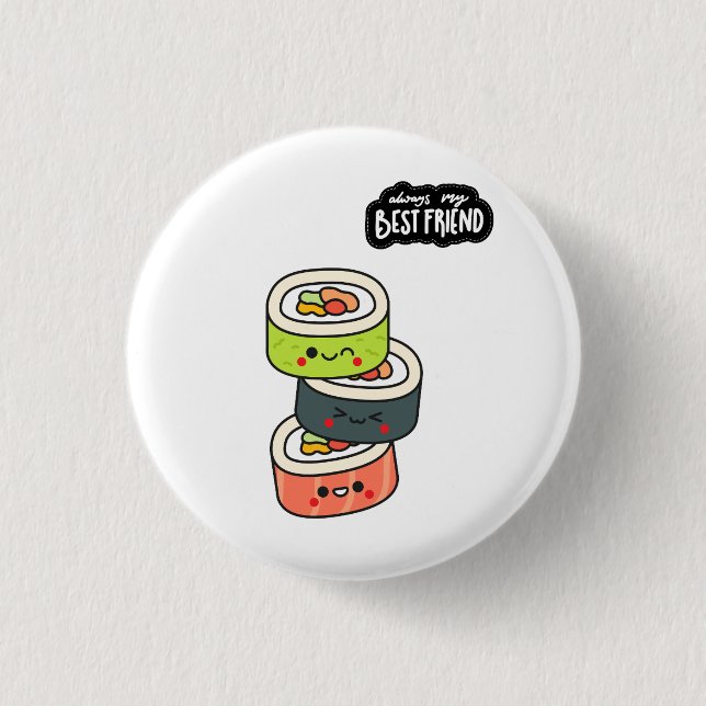 Badge Rond 2,50 Cm Meilleurs amis Sushi (Devant)