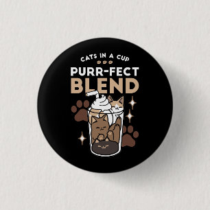 Badge Rond 2,50 Cm Mélange Purr-Fect : Conception de café pour le caf