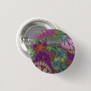 Badge Rond 2,50 Cm Mélange verte et orange