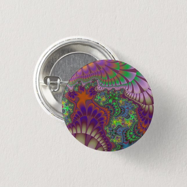 Badge Rond 2,50 Cm Mélange verte et orange (Devant & derrière)