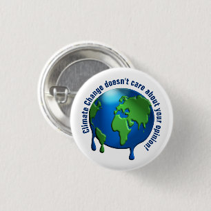 Badge Rond 2,50 Cm Melting Earth : "Le changement climatique ne s'en