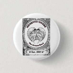 Badge Rond 2,50 Cm Memento Vivere Art Bond Ange Vintage