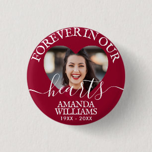 Badge Rond 2,50 Cm Mémorial de photos cardiaques personnalisées