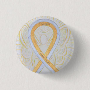 Badge Rond 2,50 Cm Meniere's Disease Awareness Ruban Angel Pin