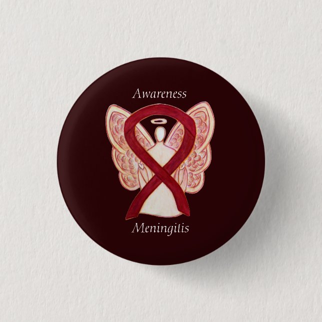 Badge Rond 2,50 Cm Méningite Sensibilisation à l'angle Épingles de ru (Devant)