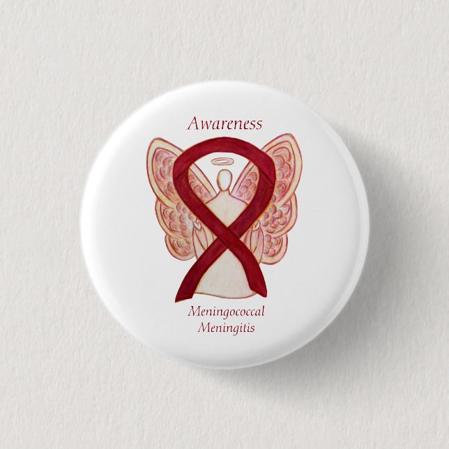 Badge Rond 2,50 Cm Meningococcie méningite Sensibilisation Broches à  (Devant)