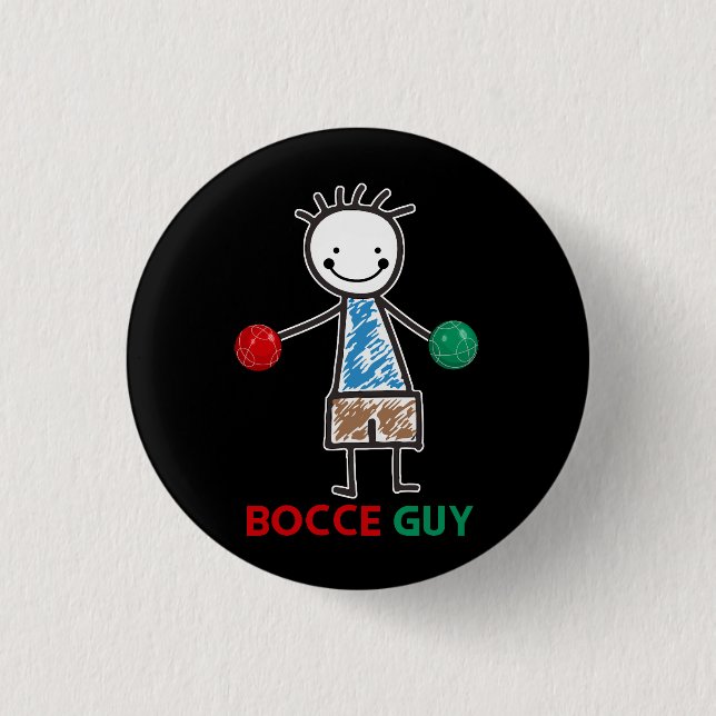 Badge Rond 2,50 Cm Mens Drôle Mème Bocce Ball Design Garçons Bocci Sp (Devant)