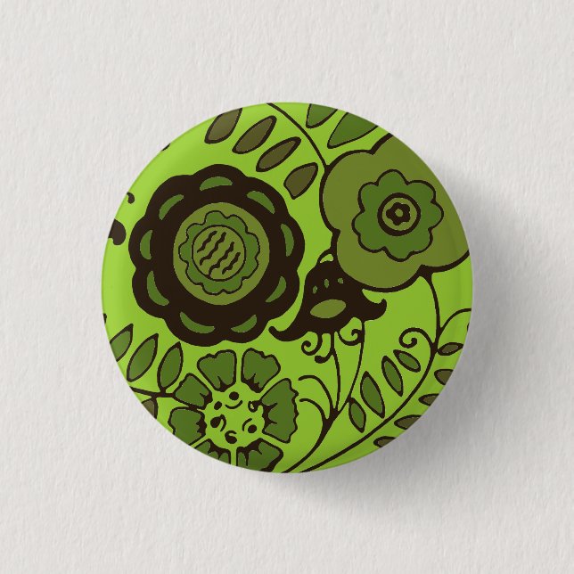Badge Rond 2,50 Cm Menthe florale (Devant)