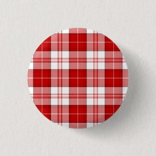 Badge Rond 2,50 Cm Menzies tartan rouge blanc plaid
