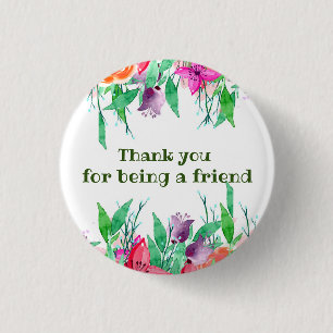 Badge Rond 2,50 Cm Merci d'être mon ami design floral