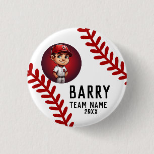 Badge Rond 2,50 Cm merci enfants joueurs d'équipe sport, softball