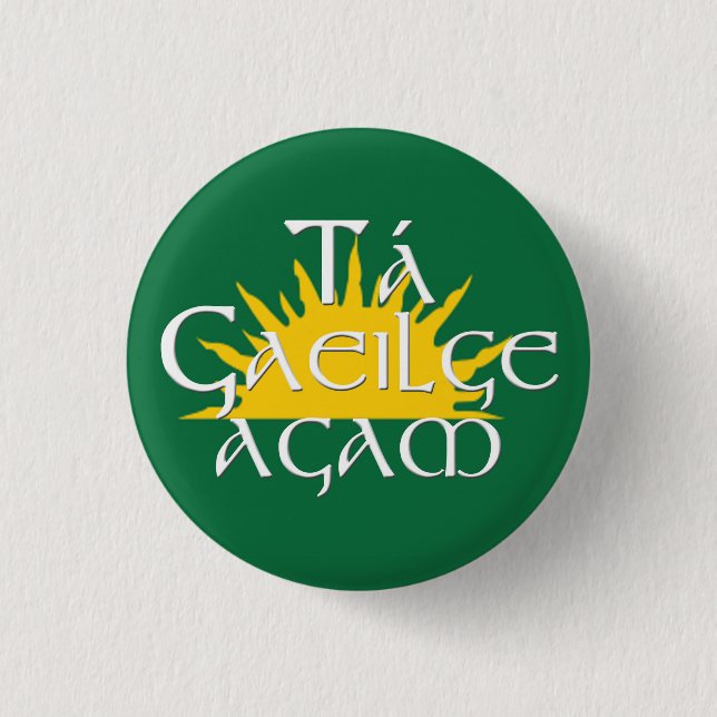 Badge Rond 2,50 Cm Merci Gaeilge Agam (Devant)
