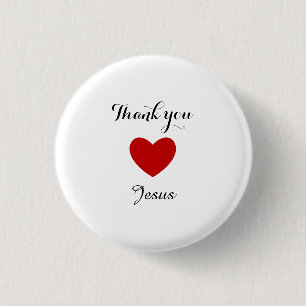 Badge Rond 2,50 Cm Merci Jésus Coeur de foi chrétienne moderne