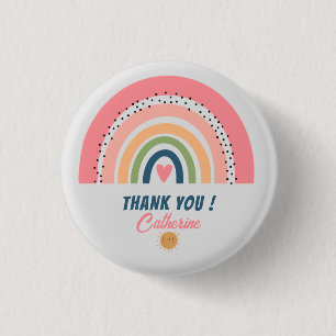 BADGE ROND 2,50 CM MERCI RAINBOW CUTE BOHO DESIGN