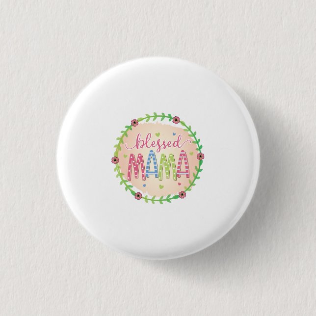 Badge Rond 2,50 Cm Mère Cadeau Béni Mère (Devant)