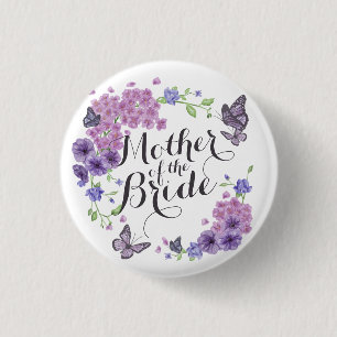 Badge Rond 2,50 Cm Mère des papillons de jeune mariée épousant le