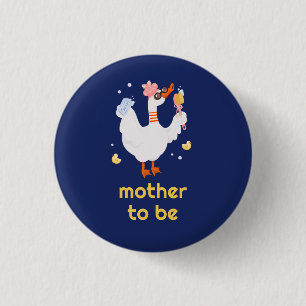 Badge Rond 2,50 Cm Mère drôle à être Canard Bain Bébé en Caoutchouc S